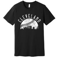 Vintage Cleveland Ohio Skyline Apparel Premium T-Shirt