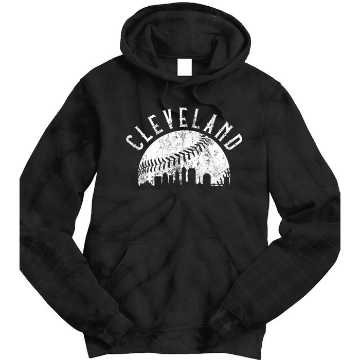 Vintage Cleveland Ohio Skyline Apparel Tie Dye Hoodie