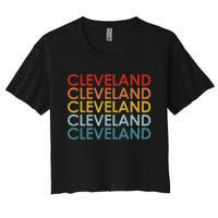 Vintage Cleveland Ohio Retro Travel Souvenir Women's Crop Top Tee