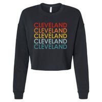 Vintage Cleveland Ohio Retro Travel Souvenir Cropped Pullover Crew