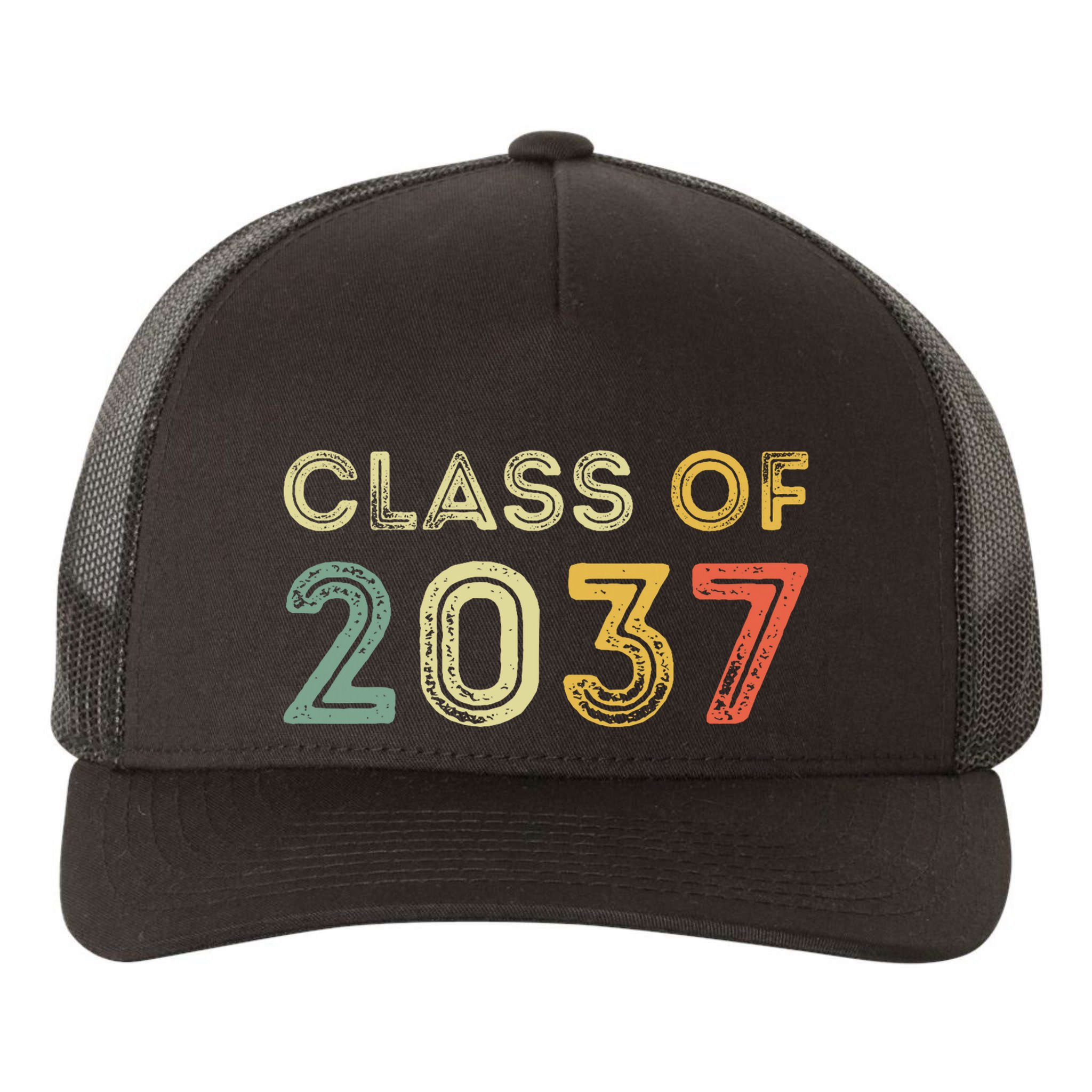 Vintage Class Of 2037 Graduation Senior 2037 Yupoong Adult 5-Panel Trucker Hat