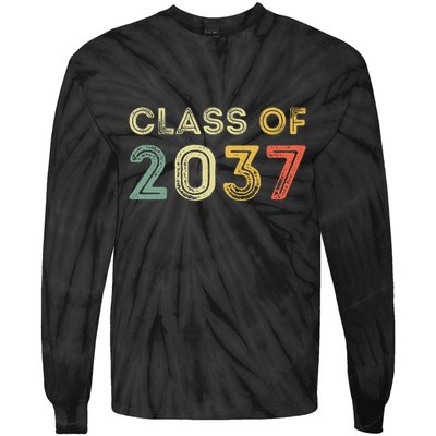 Vintage Class Of 2037 Graduation Senior 2037 Tie-Dye Long Sleeve Shirt