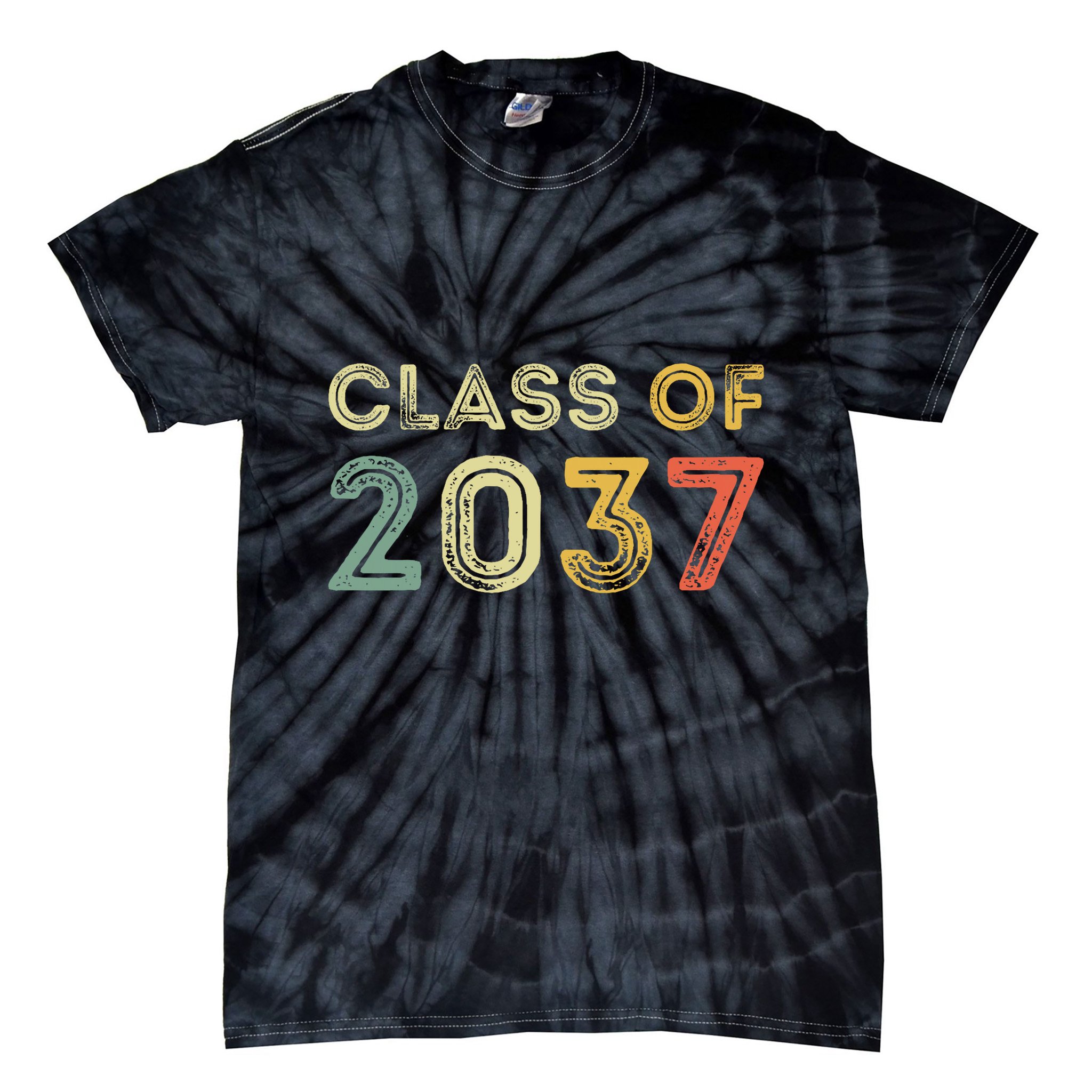 Vintage Class Of 2037 Graduation Senior 2037 Tie-Dye T-Shirt