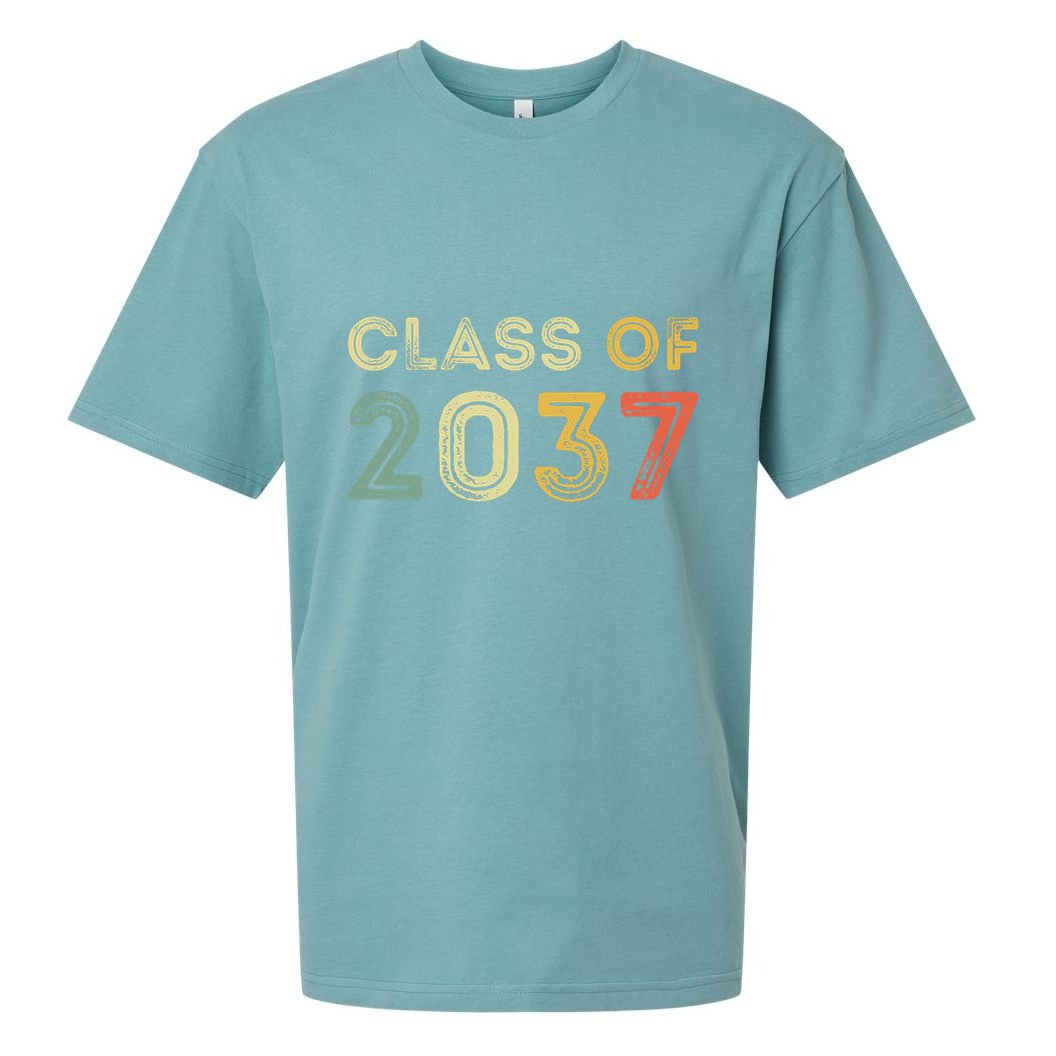 Vintage Class Of 2037 Graduation Senior 2037 Sueded Cloud Jersey T-Shirt