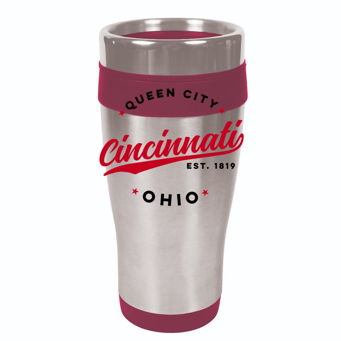 Vintage Cincinnati Ohio Queen City Red Text Meaningful Gift Womens T-Shirt