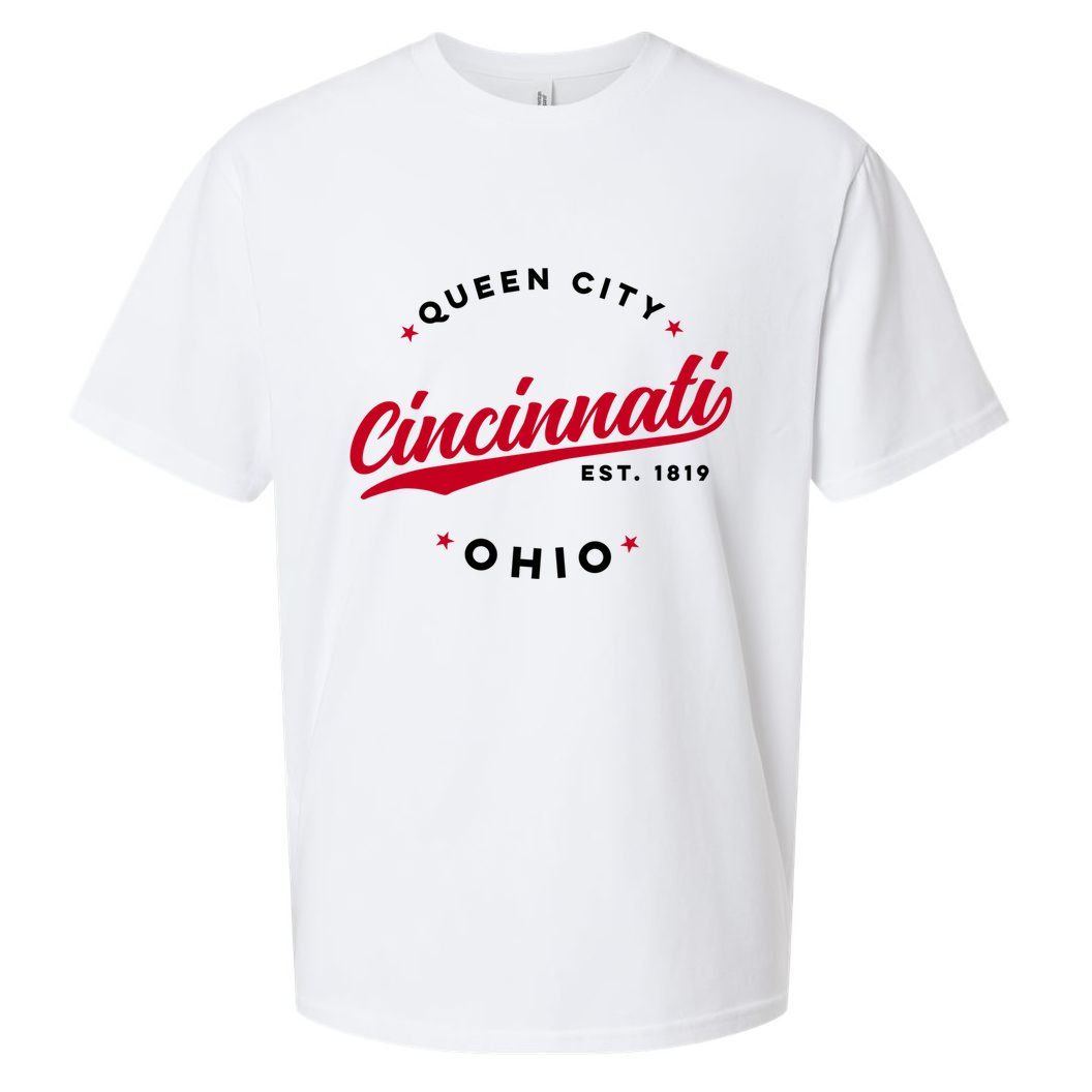 Vintage Cincinnati Ohio Queen City Red Text Meaningful Gift Sueded Cloud Jersey T-Shirt