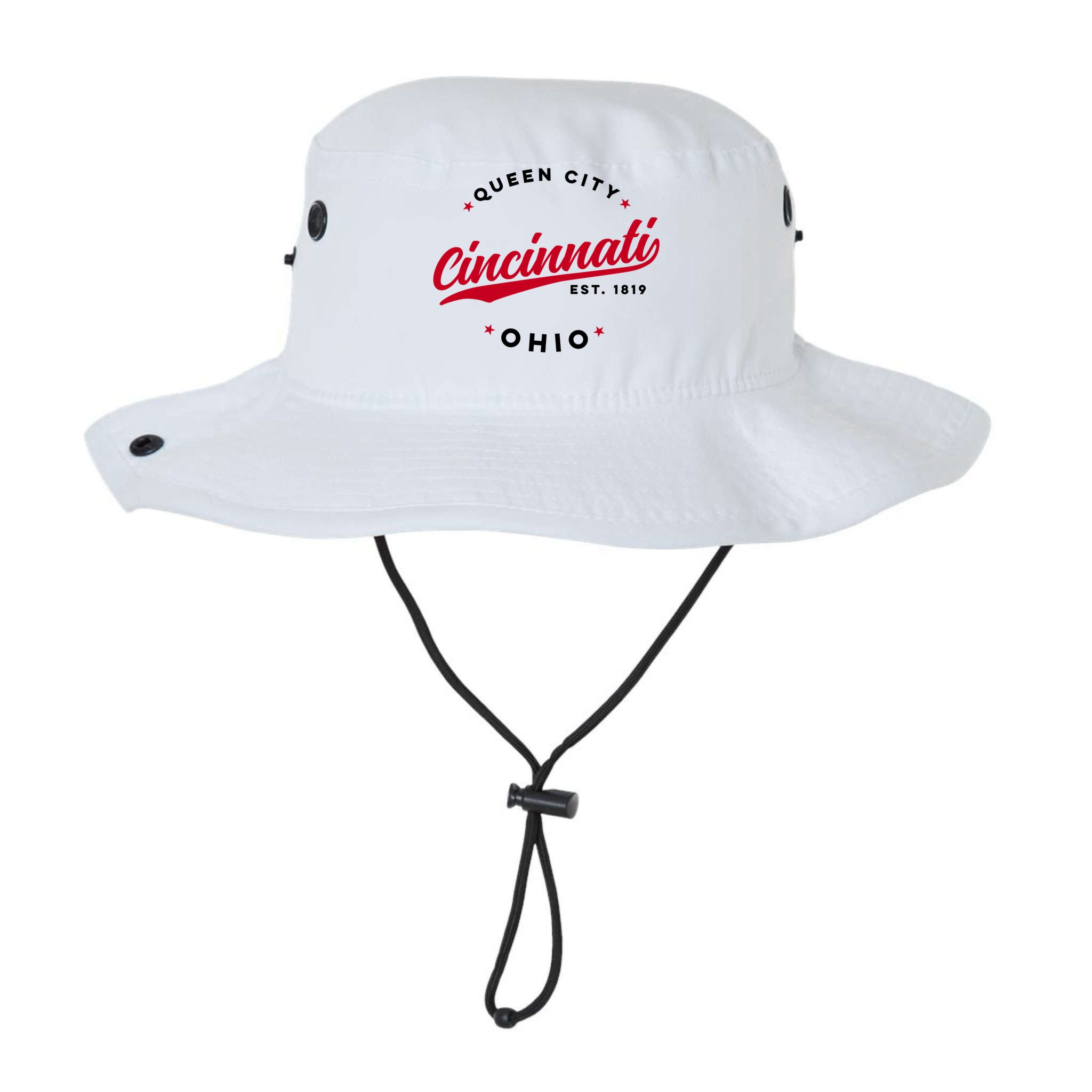 Vintage Cincinnati Ohio Queen City Red Text Meaningful Gift Bucket Hat