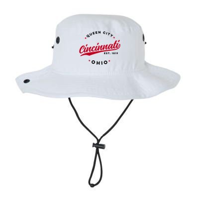 Vintage Cincinnati Ohio Queen City Red Text Meaningful Gift Legacy Cool Fit Booney Bucket Hat