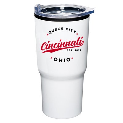 Vintage Cincinnati Ohio Queen City Red Text Meaningful Gift Tumbler