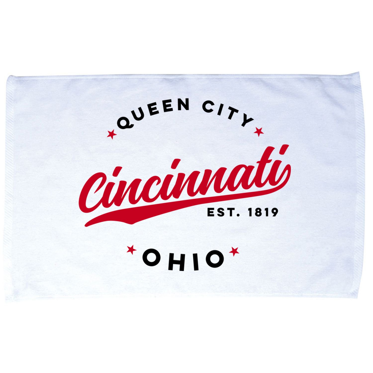 Vintage Cincinnati Ohio Queen City Red Text Meaningful Gift Microfiber Hand Towel