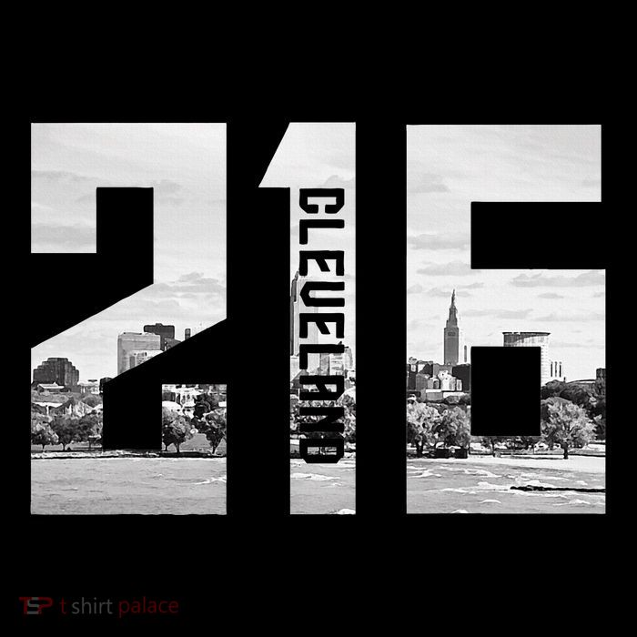 Vintage Cleveland Ohio 216 Area Code Skyline Tall T-Shirt