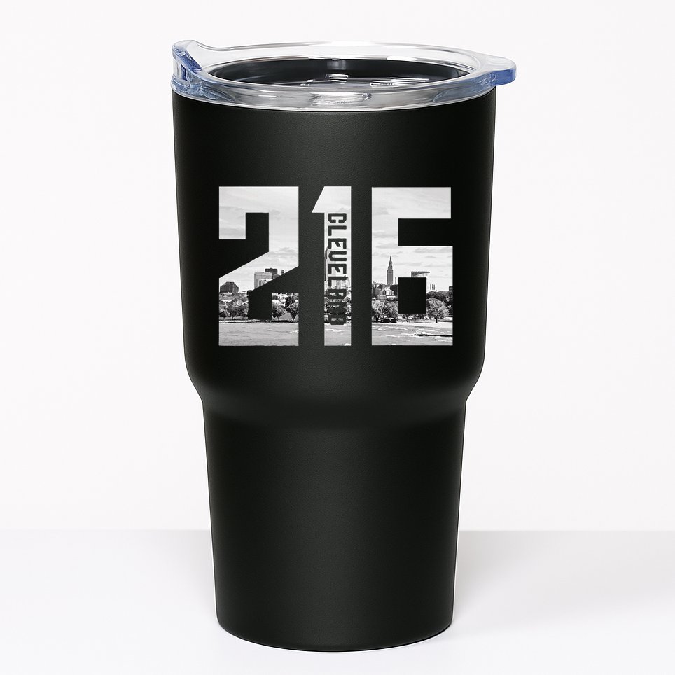 Vintage Cleveland Ohio 216 Area Code Skyline Tumbler