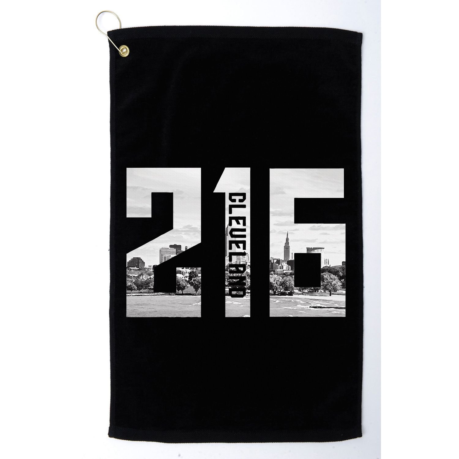 Vintage Cleveland Ohio 216 Area Code Skyline Golf Towel