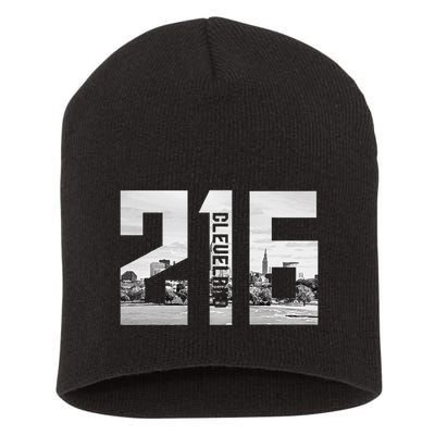Vintage Cleveland Ohio 216 Area Code Skyline Short Acrylic Beanie