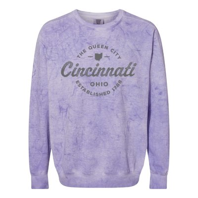 Vintage Cincinnati Ohio 1788 Retro Throwback Souvenir Colorblast Crewneck Sweatshirt