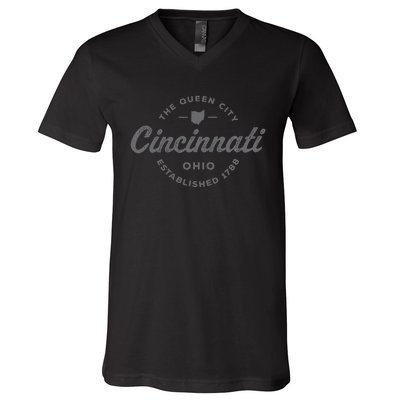 Vintage Cincinnati Ohio 1788 Retro Throwback Souvenir V-Neck T-Shirt