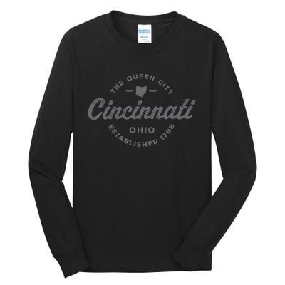 Vintage Cincinnati Ohio 1788 Retro Throwback Souvenir Tall Long Sleeve T-Shirt