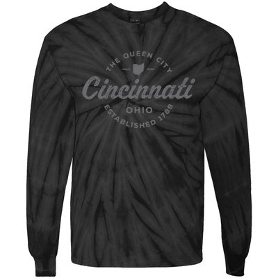 Vintage Cincinnati Ohio 1788 Retro Throwback Souvenir Tie-Dye Long Sleeve Shirt