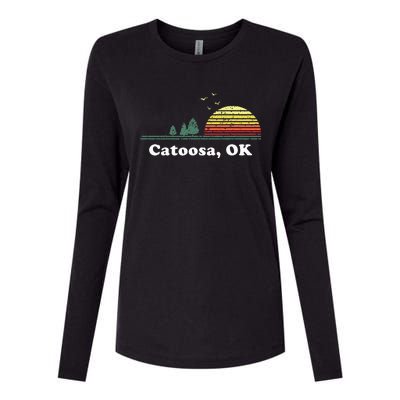 Vintage Catoosa Oklahoma Home Souvenir Print Womens Cotton Relaxed Long Sleeve T-Shirt