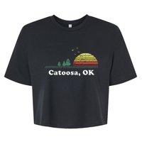 Vintage Catoosa Oklahoma Home Souvenir Print Bella+Canvas Jersey Crop Tee