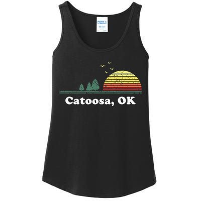 Vintage Catoosa Oklahoma Home Souvenir Print Ladies Essential Tank