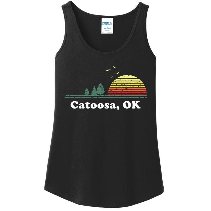 Vintage Catoosa Oklahoma Home Souvenir Print Ladies Essential Tank