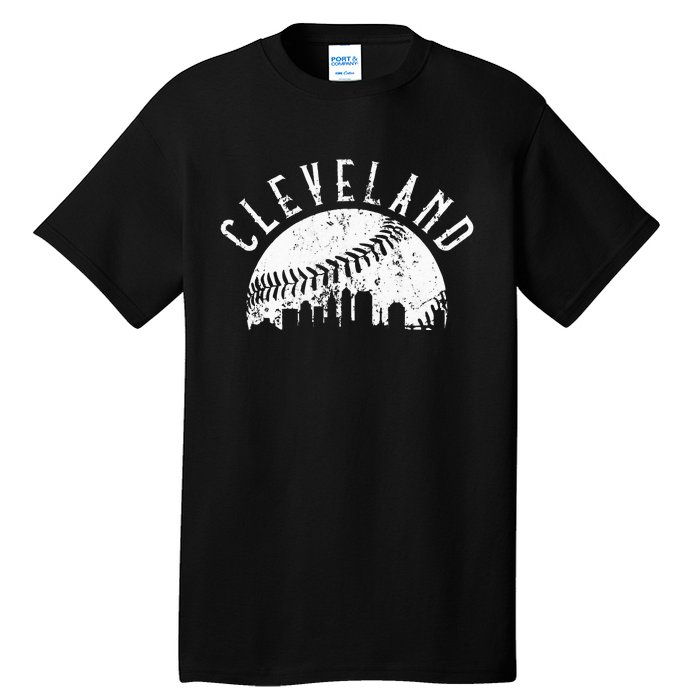 Vintage Cleveland Ohio Skyline Apparel Tall T-Shirt