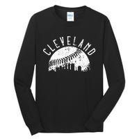 Vintage Cleveland Ohio Skyline Apparel Tall Long Sleeve T-Shirt