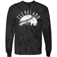 Vintage Cleveland Ohio Skyline Apparel Tie-Dye Long Sleeve Shirt