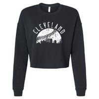 Vintage Cleveland Ohio Skyline Apparel Cropped Pullover Crew