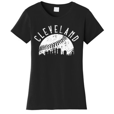 Vintage Cleveland Ohio Skyline Apparel Women's T-Shirt