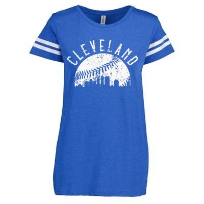 Vintage Cleveland Ohio Skyline Apparel Enza Ladies Jersey Football T-Shirt