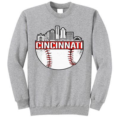 Vintage Cincinnati Ohio Skyline Tall Sweatshirt