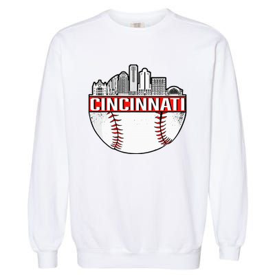 Vintage Cincinnati Ohio Skyline Garment-Dyed Sweatshirt