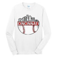 Vintage Cincinnati Ohio Skyline Tall Long Sleeve T-Shirt