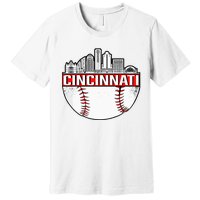 Vintage Cincinnati Ohio Skyline Premium T-Shirt