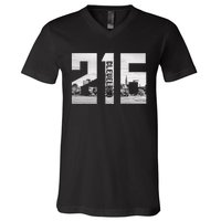 Vintage Cleveland Ohio 216 Area Code Skyline V-Neck T-Shirt