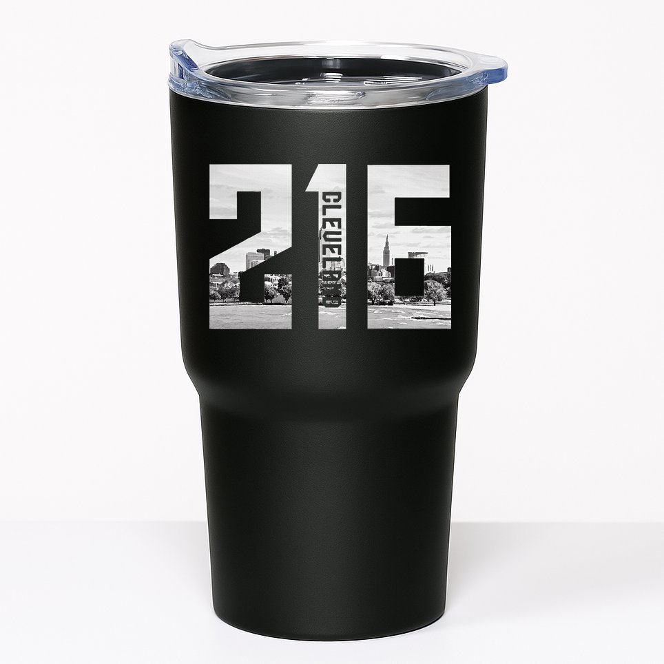 Vintage Cleveland Ohio 216 Area Code Skyline Tumbler
