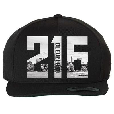 Vintage Cleveland Ohio 216 Area Code Skyline Wool Snapback Cap