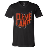 Vintage Cleveland Ohio Retro Souvenir V-Neck T-Shirt