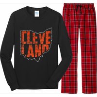 Vintage Cleveland Ohio Retro Souvenir Long Sleeve Pajama Set