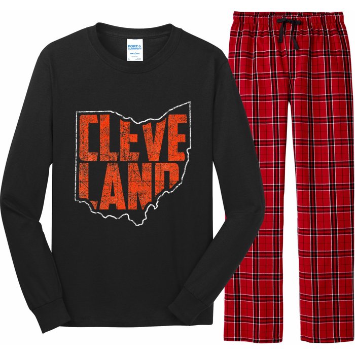 Vintage Cleveland Ohio Retro Souvenir Long Sleeve Pajama Set