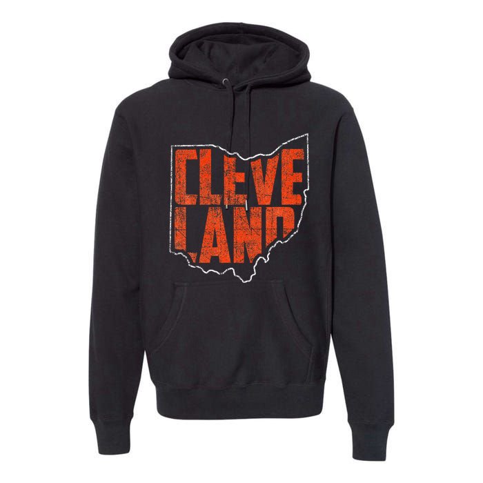 Vintage Cleveland Ohio Retro Souvenir Premium Hoodie