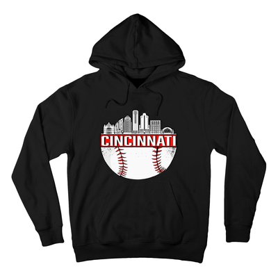 Vintage Cincinnati Ohio Skyline Apparel Hoodie