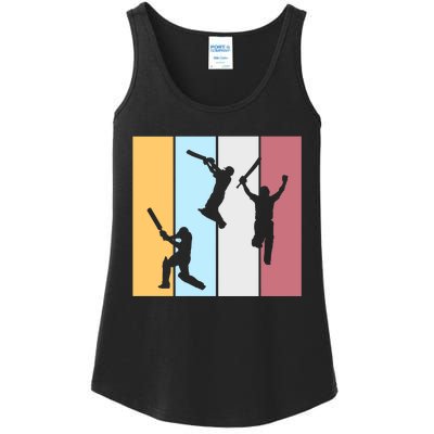 Vintage Cricket Player Sports Lover Team Coach Graphic Premium Ladies Essential Tank