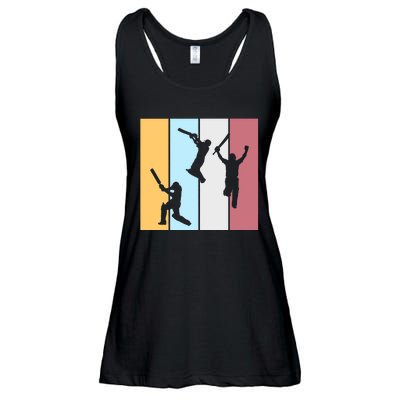 Vintage Cricket Player Sports Lover Team Coach Graphic Premium Ladies Essential Flowy Tank