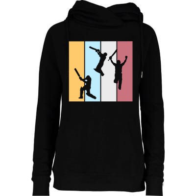 Vintage Cricket Player Sports Lover Team Coach Graphic Premium Womens Funnel Neck Pullover Hood