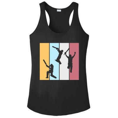 Vintage Cricket Player Sports Lover Team Coach Graphic Premium Ladies PosiCharge Competitor Racerback Tank