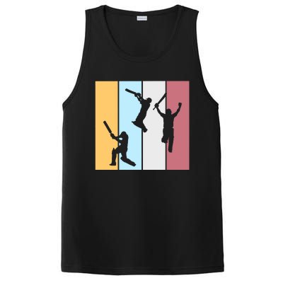 Vintage Cricket Player Sports Lover Team Coach Graphic Premium PosiCharge Competitor Tank