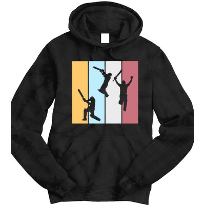 Vintage Cricket Player Sports Lover Team Coach Graphic Premium Tie Dye Hoodie